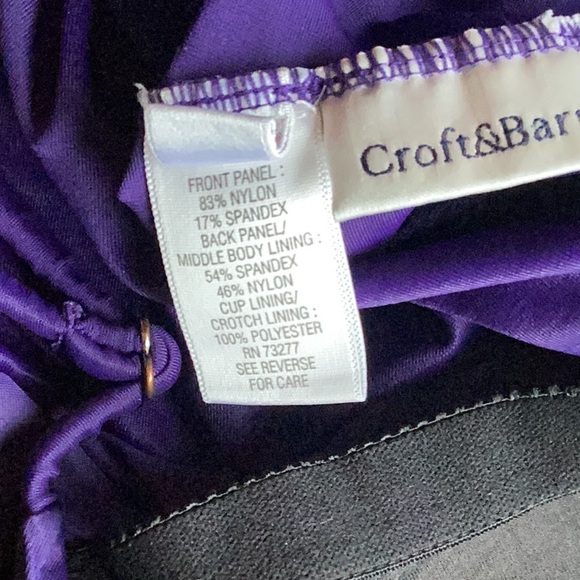 π Sexy PURPLE RUCHED 1 PC SWIMSUIT EUC Croft & Barrow - Picture 5 of 15